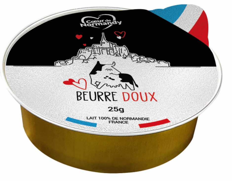 Beurre doux Cœur de Normandy coupelle 25g 